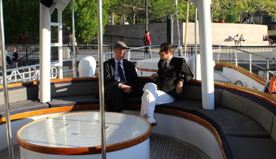 NYC charter yacht Arabella fantail
